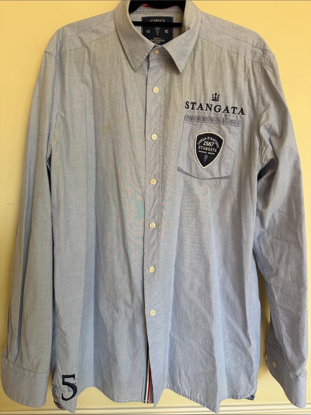 Stangata Men's Classic Light Blue Button-Down Shirt